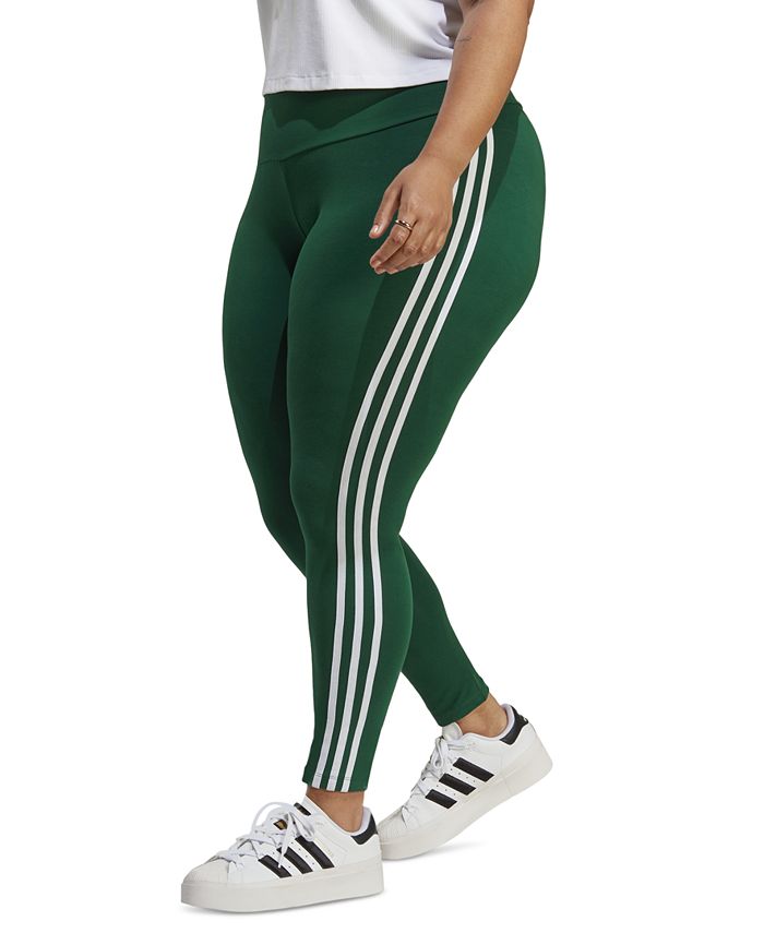 adidas Plus Size Flared-Hem 3-Stripes Leggings - Macy's