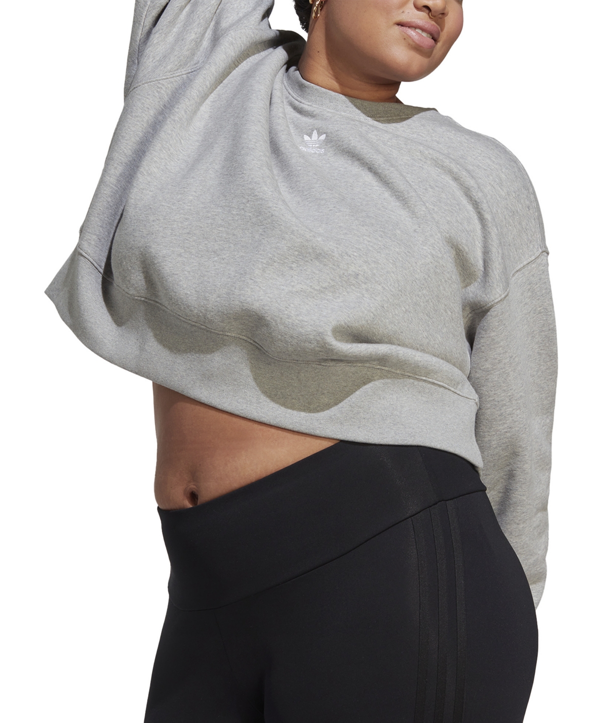 Originals Plus Size Adicolor Essentials Crew Sweatshirt - Medium Grey Heather