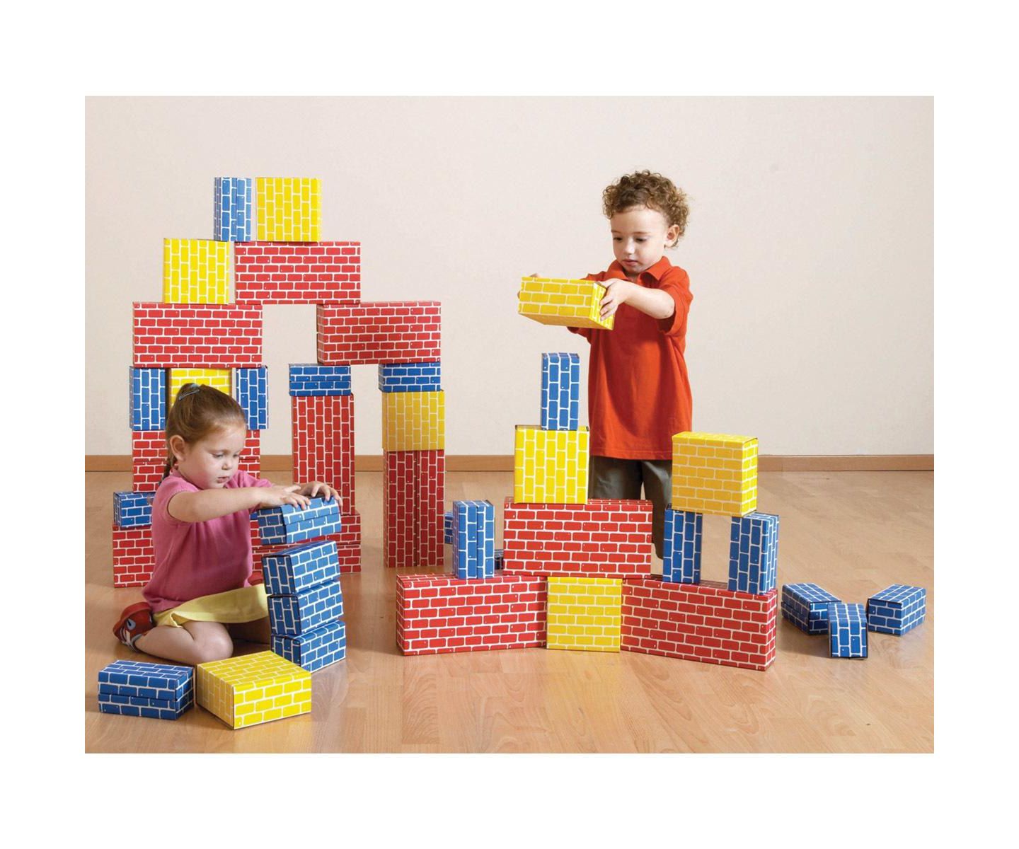 Детский конструктор Kaplan Early Learning Cardboard Brick Block Jumbo Building Set, 44-Piece, Ages 2+ — фото 3