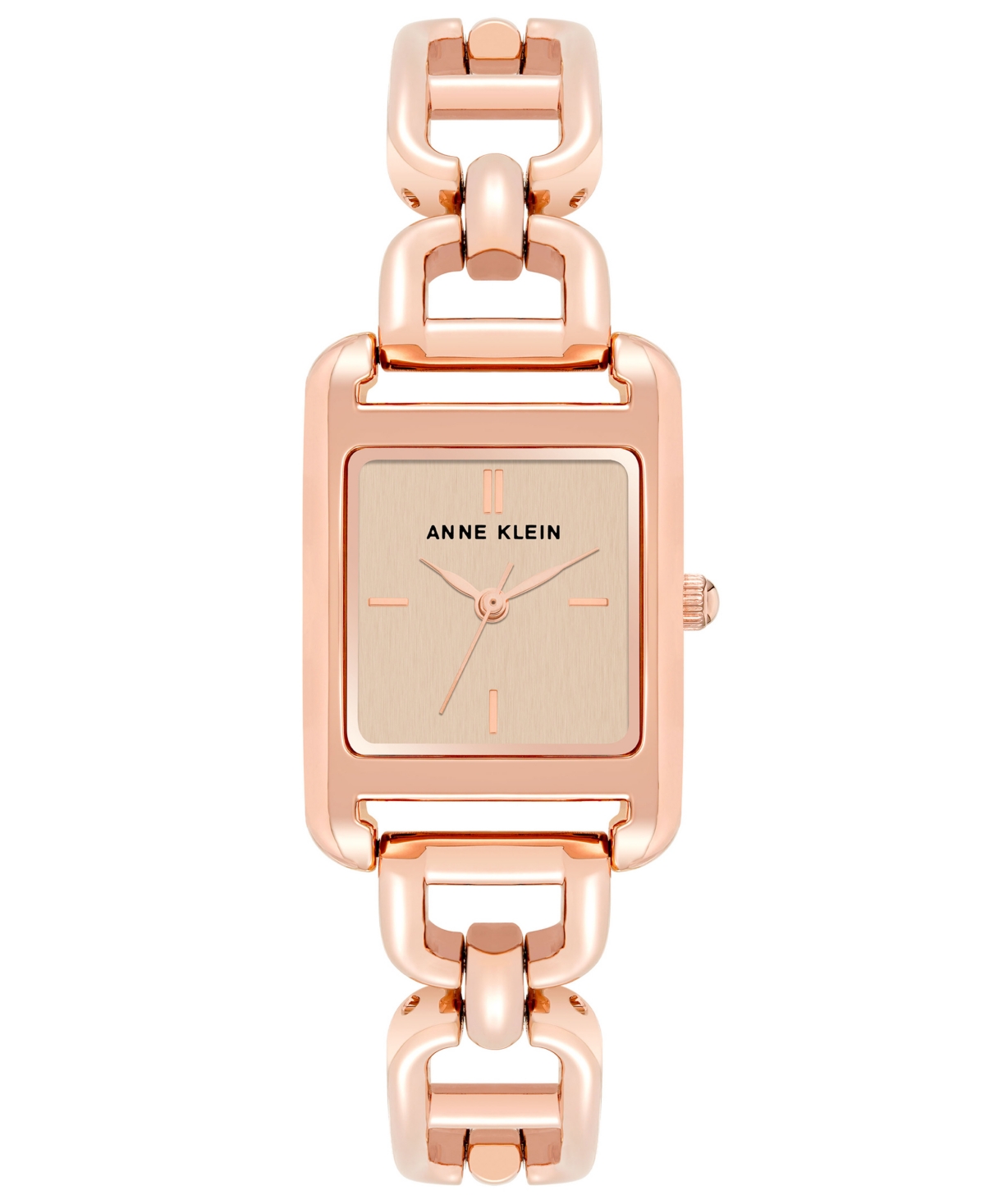 Anne Klein Women's Rose Gold-tone Alloy Open Link Bracelet Watch, 33mm