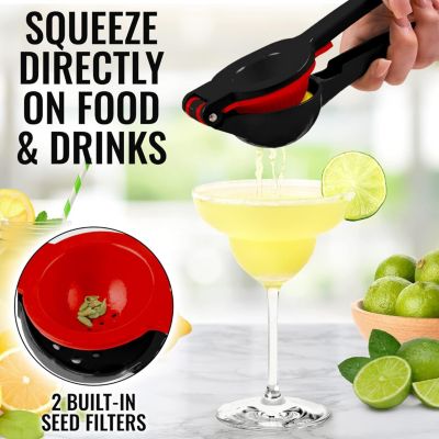 2-in-1 Metal Manual Lemon Squeezer – Sturdy Hand Juicer for Max Extraction