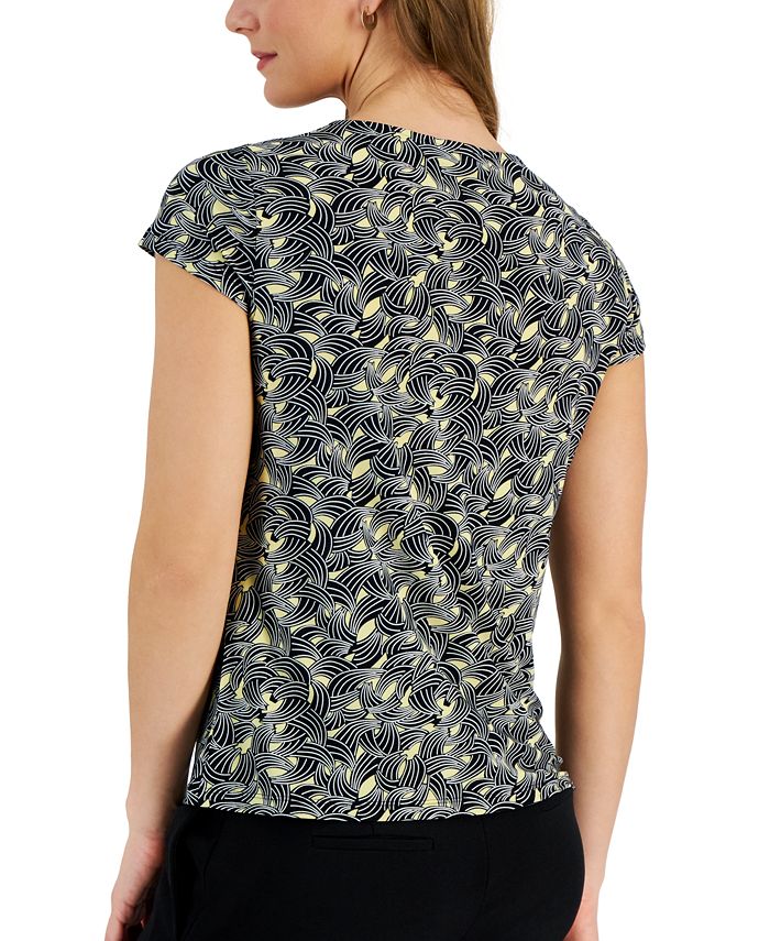 Kasper Women's GeometricPrint Cowlneck Sleeveless Top Macy's