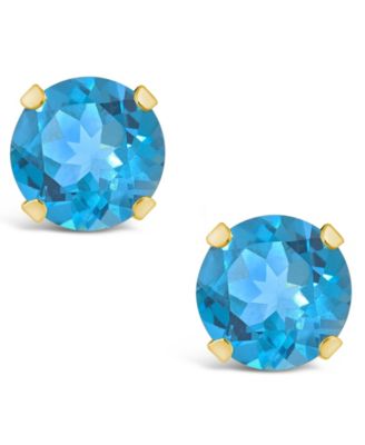 Gemstone Stud Earrings in 10k Yellow Gold