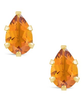Gemstone Stud Earrings in 10k Yellow Gold