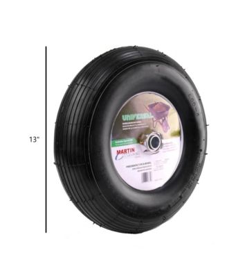Martin (400-6) 13" Pneumatic Wheelbarrow Wheel w/ Universal Hub Ribbed Tire 13”