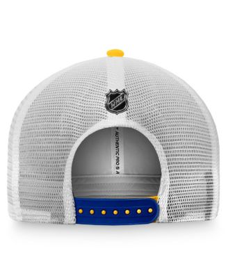 Men's Gold, White St. Louis Blues Authentic Pro Rink Trucker Snapback Hat