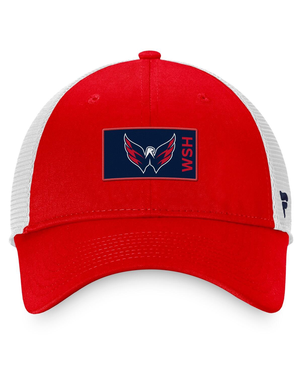 Fanatics Branded Red/white Washington Capitals Authentic Pro Rink Trucker Snapback Hat In Red,white