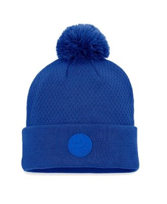 Women's Royal New York Islanders Authentic Pro Road Cuffed Knit Hat with Pom