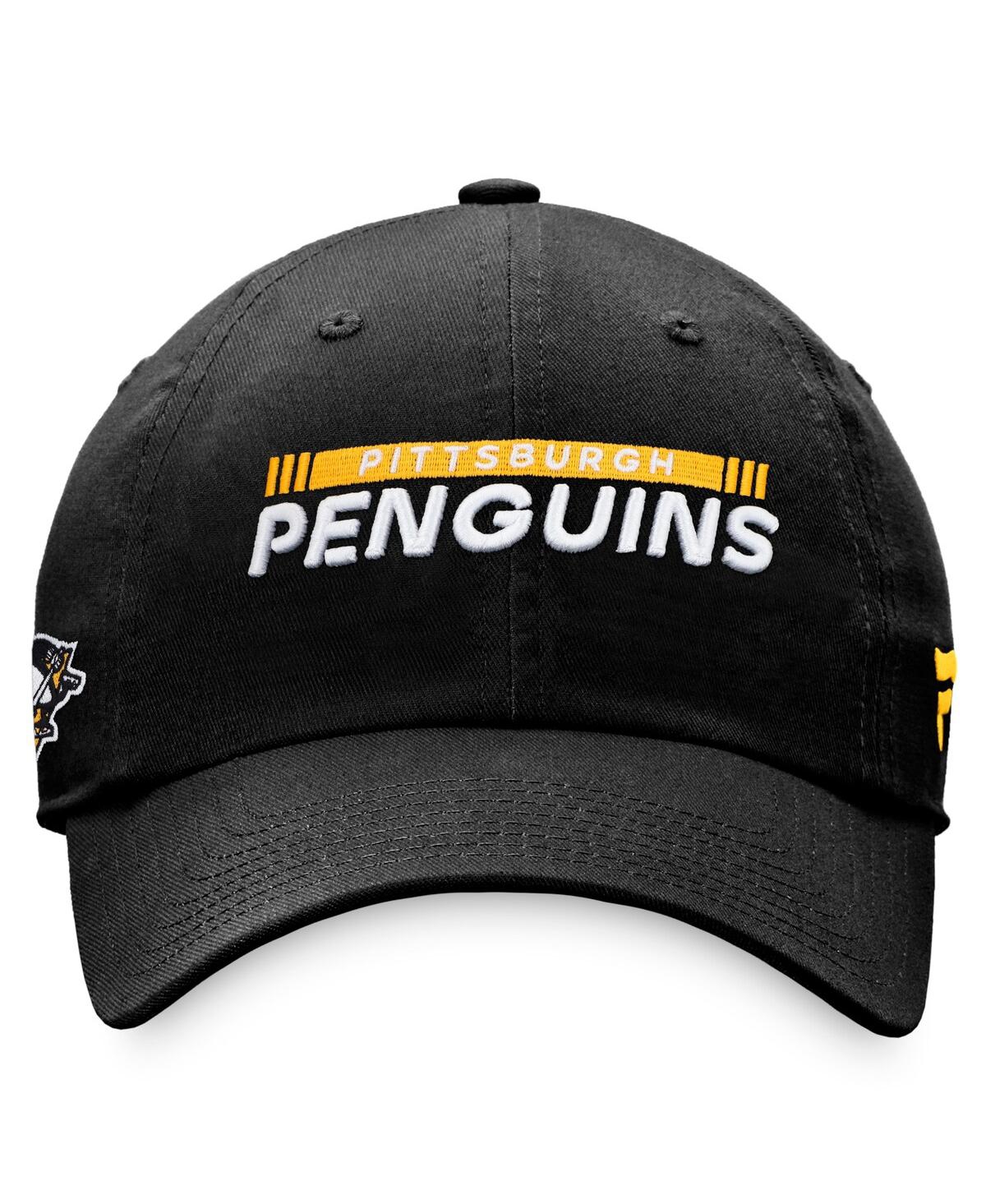 Fanatics Branded Black Pittsburgh Penguins Authentic Pro Rink Adjustable Hat In Black