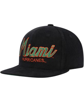Mitchell & Ness Big Boys Black Miami Hurricanes Corduroy Script Snapback Hat
