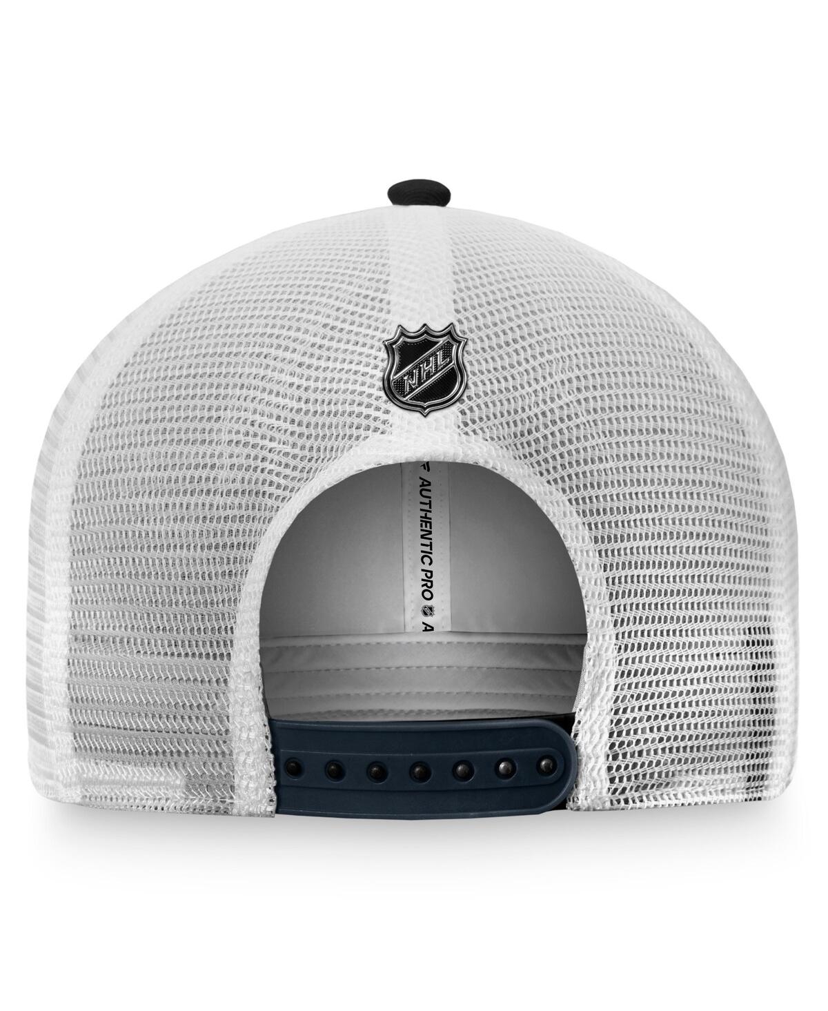 Fanatics Branded Black/white Vegas Golden Knights Authentic Pro Rink Trucker Snapback Hat In Black,white