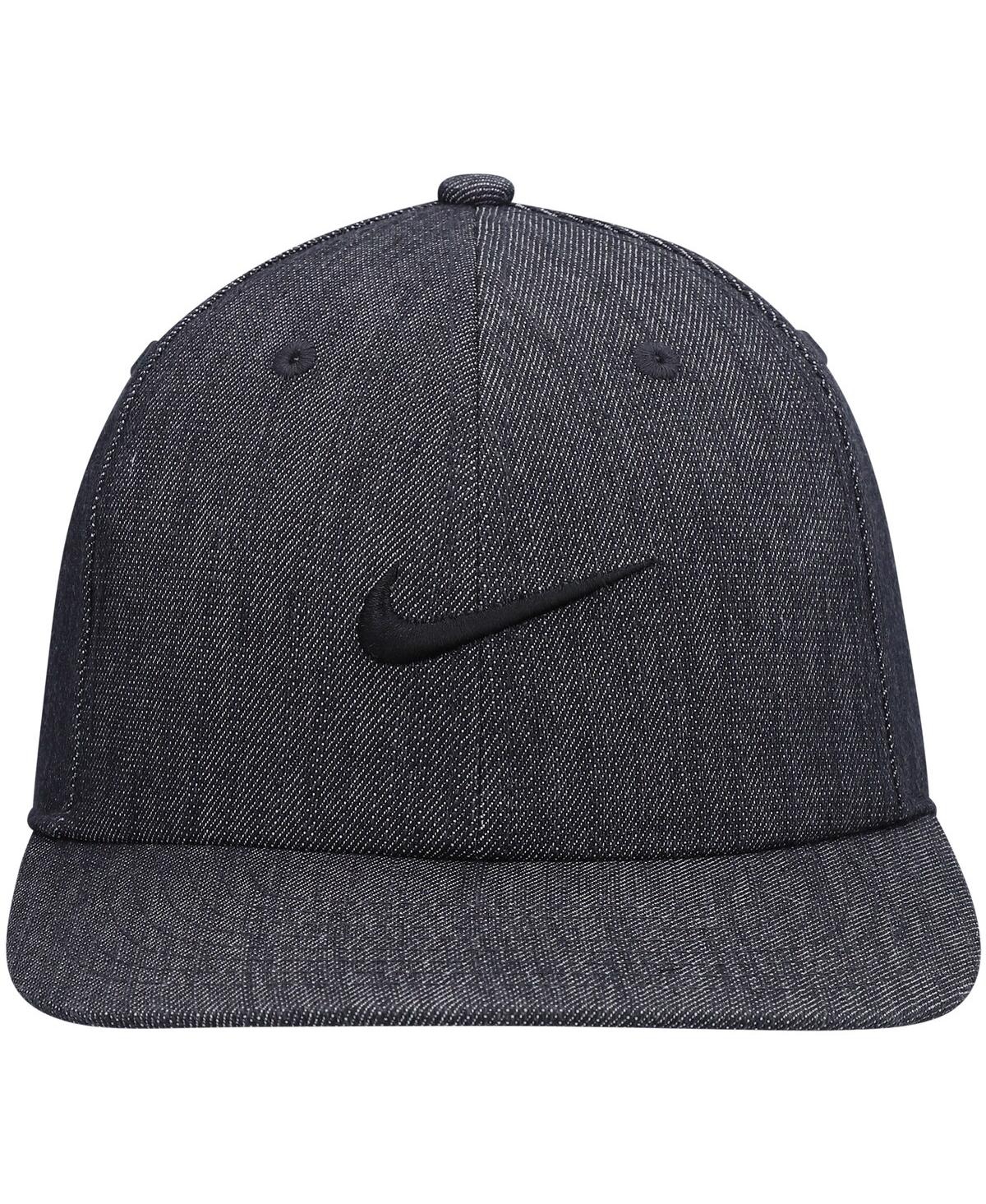 Nike Men's  Skateboard Heathered Black Faux Denim Snapback Hat In Heathered Black