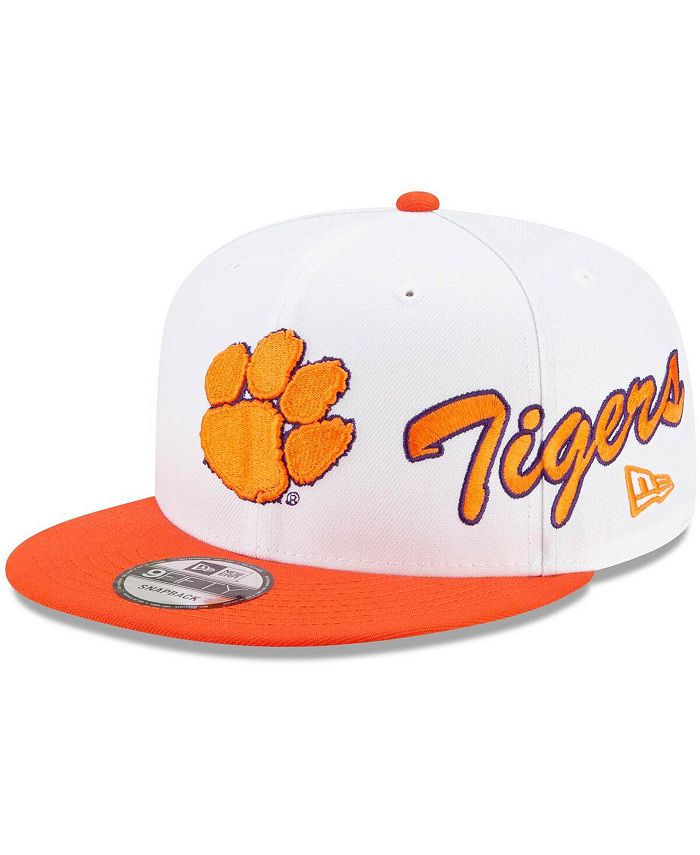 New Era Men s White and Orange Clemson Tigers Two Tone Side Script