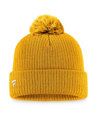 Men's Gold Nashville Predators Core Primary Logo Cuffed Knit Hat with Pom