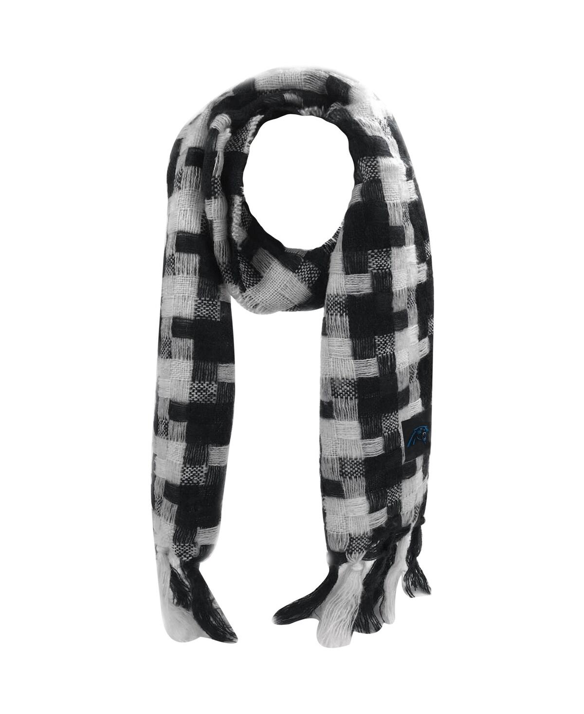 Foco Women's Women's  Vegas Golden Knights Checkered Woven Blanket Scarf In Black,white