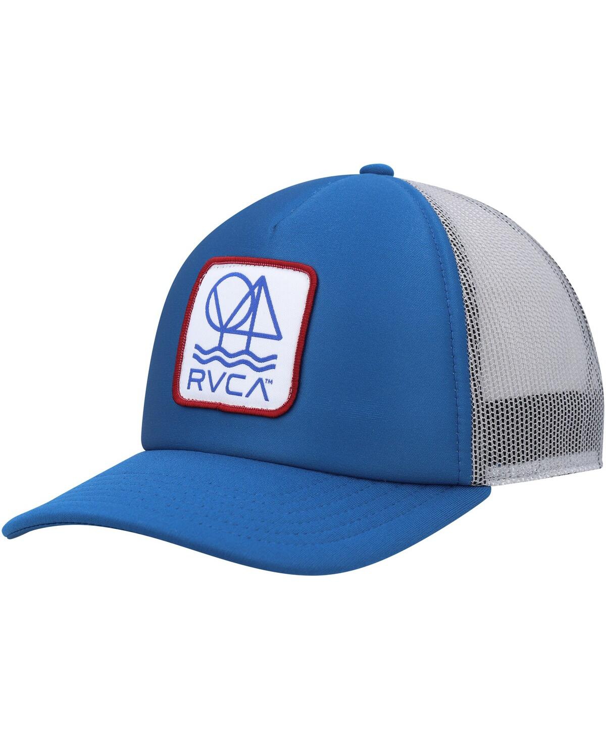 Rvca Men's  Blue And Gray Timber Trucker Snapback Hat In Blue,gray