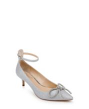 Silver kitten clearance heel evening shoes