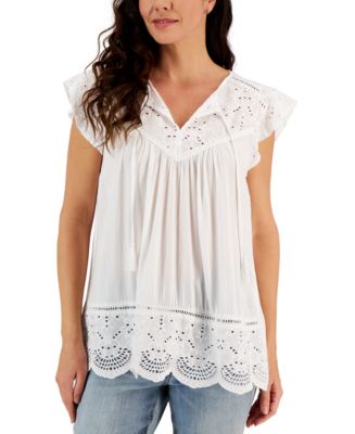 売れ筋商品|||スタイルアンドコー カットソー トップス レディース Plus Size Lace-Trimmed Tank Top, Exclusively at Macy's Abyss Blue Style & Co Plus Size Lace-Trimmed Tank Top, Exclusively at
