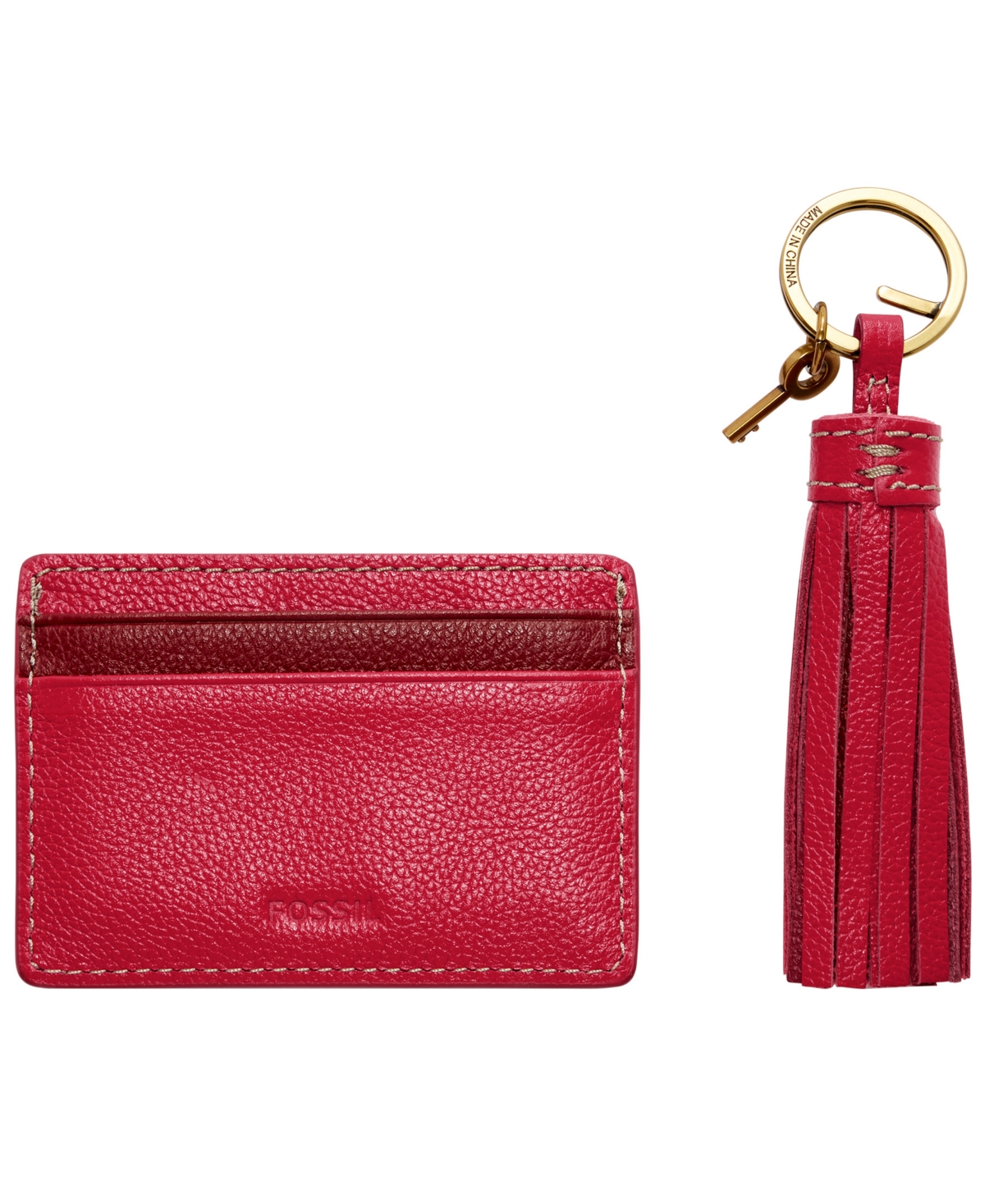 Fossil leather key fob outlet