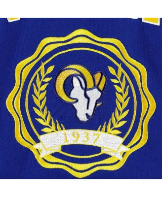 Women's Royal Los Angeles Rams Becca Drop Shoulder Pullover Hoodie