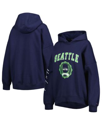 Women's College Navy Seattle Seahawks Becca Drop Shoulder Pullover Hoodie