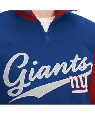 Men's Royal, Red New York Giants Aiden Quarter-Zip Top