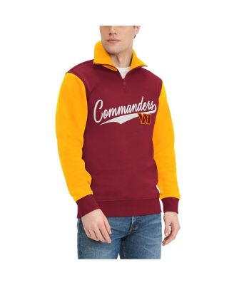 Men's Burgundy, Gold Washington Commanders Aiden Quarter-Zip Top