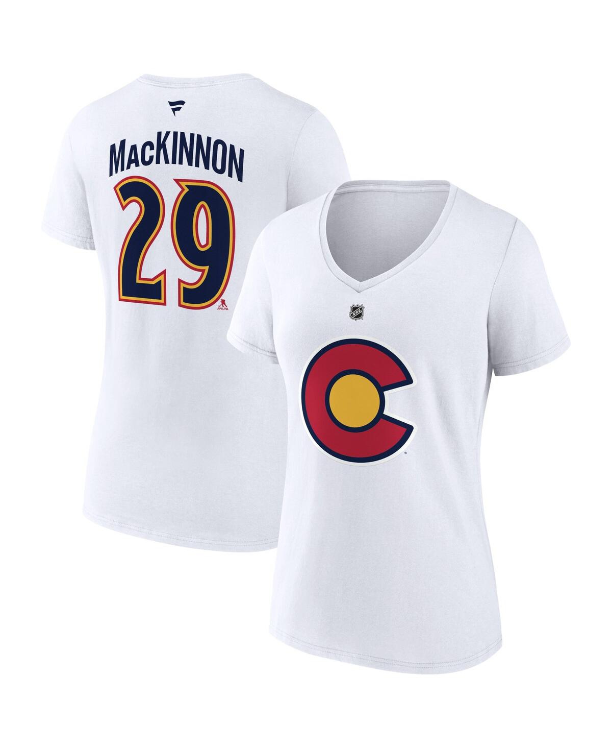 Fanatics Branded Nathan Mackinnon White Colorado Avalanche Special Edition 2.0 Name & Number V-neck In White