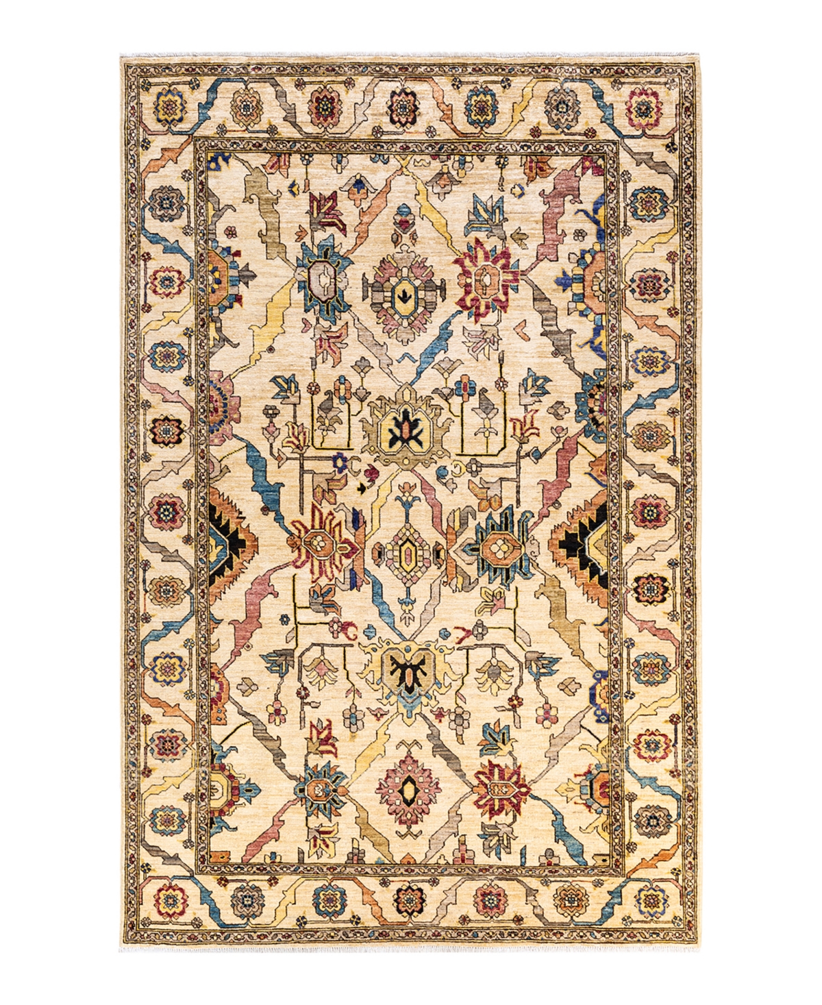Adorn Hand Woven Rugs Serapi M1973 5'4in x 8'4in Area Rug - Ivory