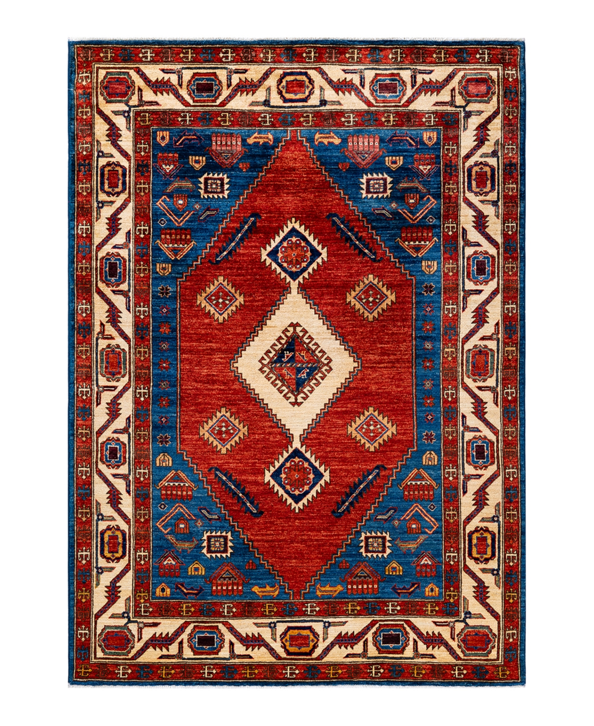 Adorn Hand Woven Rugs Serapi M1973 4'11" X 6'10" Area Rug In Blue