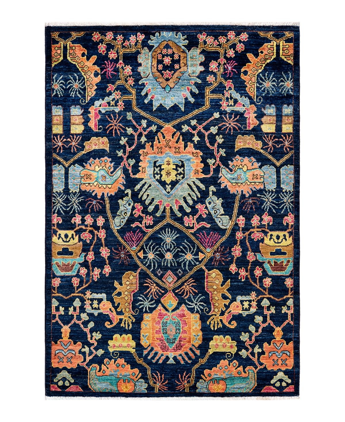 Adorn Hand Woven Rugs Serapi M1973 4'1" X 6'2" Area Rug In Blue