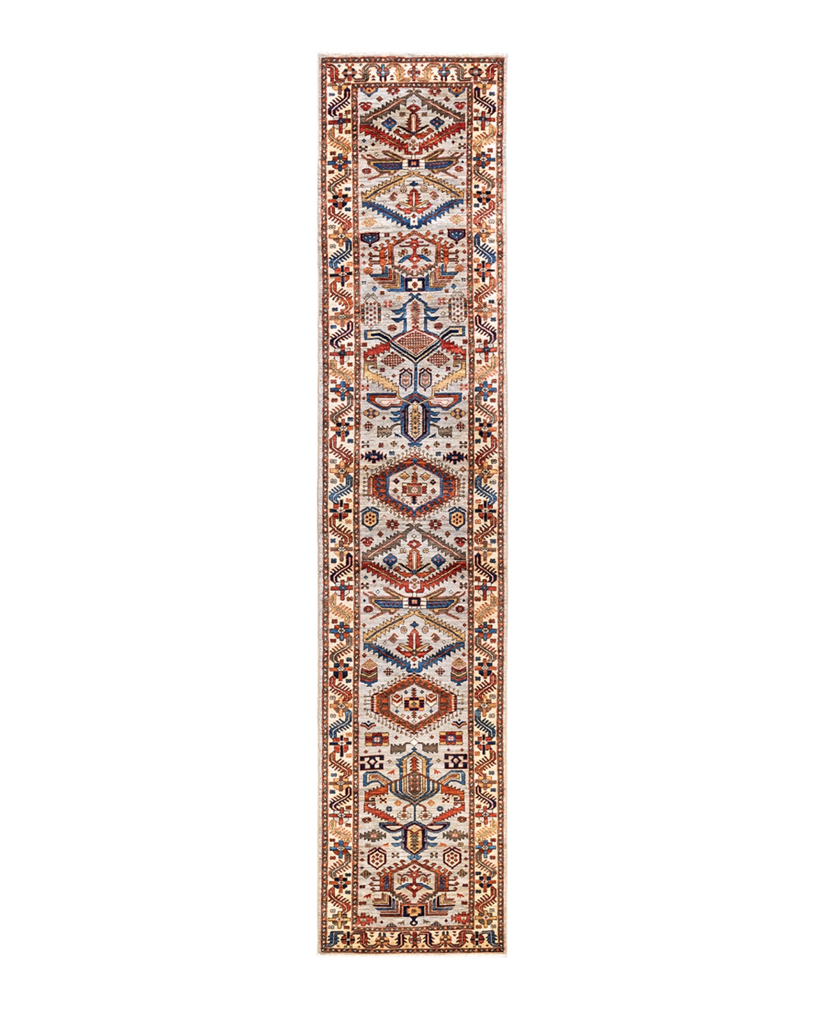 Adorn Hand Woven Rugs Serapi M1973 2'8" X 12'10" Runner Area Rug In Ivory