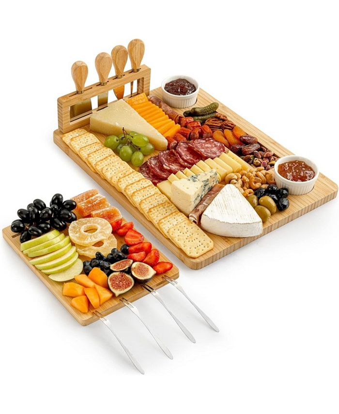 Zulay Kitchen Premium Cheese Board Platter Set of 12 Extra Thick