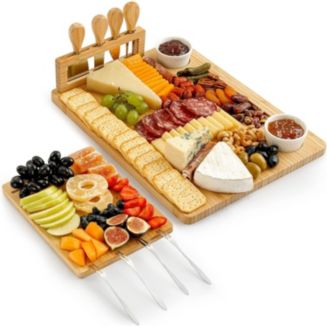Zulay Kitchen Premium Cheese Board Platter Set of 12 - Extra Thick Bamboo - Macy's