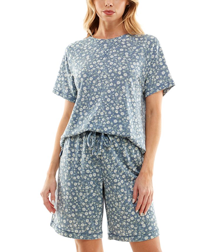 Roudelain Women's Printed Bermuda Shorts Pajama Set Macy's