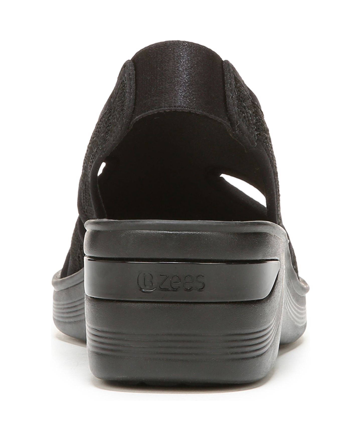 Женские сандалии Bzees Daytona Washable Slingback Wedge, цвет: Чёрный вязаный — фото 3