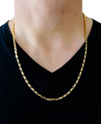 Elongated Box Link 24" Chain Necklace (3mm) in 14k Gold