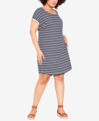Avenue Plus Size Summer Day Stripe Dress - Macy's
