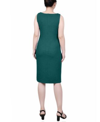 Petite Textured 3/4 Sleeve Two Piece Dress Set