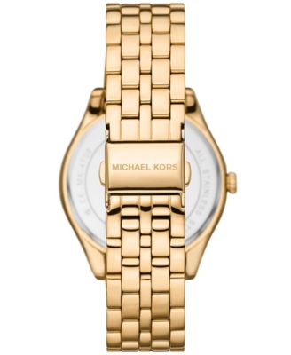 Women's Harlowe Three-Hand Gold-Tone Stainless Steel Bracelet Watch, 38mm