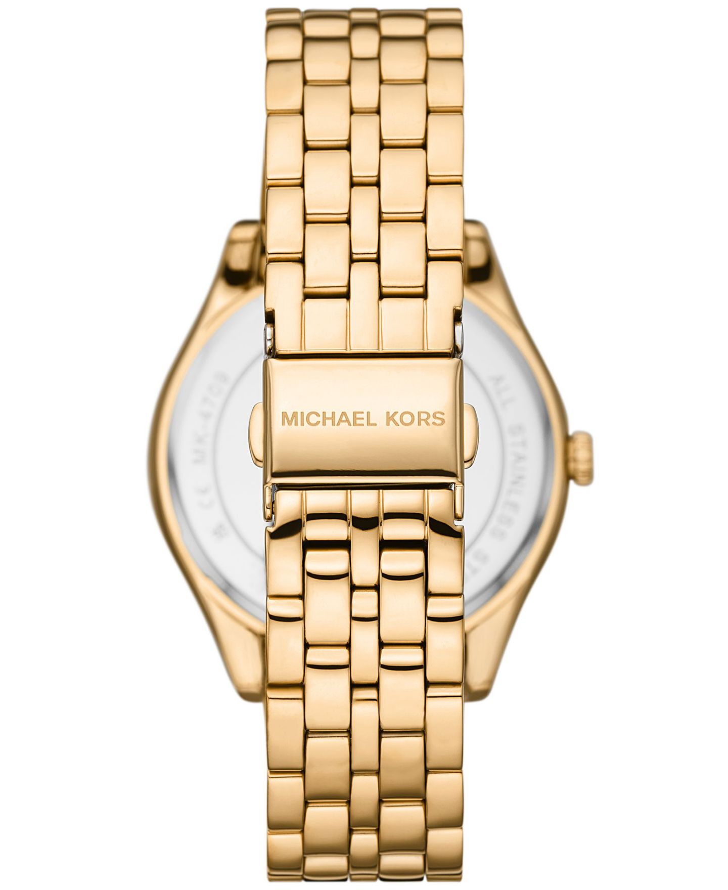 Женские часы Michael Kors Harlowe Three-Hand Gold-Tone Stainless Steel Bracelet Watch, 38mm — фото 3