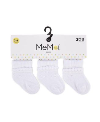 MeMoi 3 Pairs Girl's Baby Bootie Cotton Blend Socks - Macy's