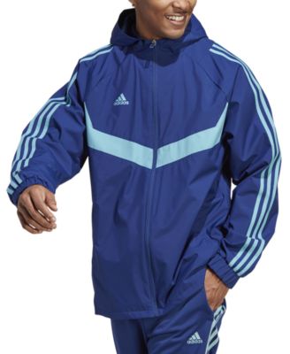 adidas - Tiro Hooded Zip-Front Three-Stripe Windbreaker