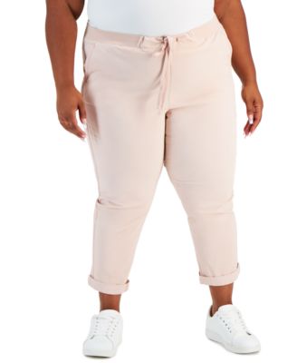 Style & Co Plus Size Pull On Cuffed Twill Ankle Pants, Created for