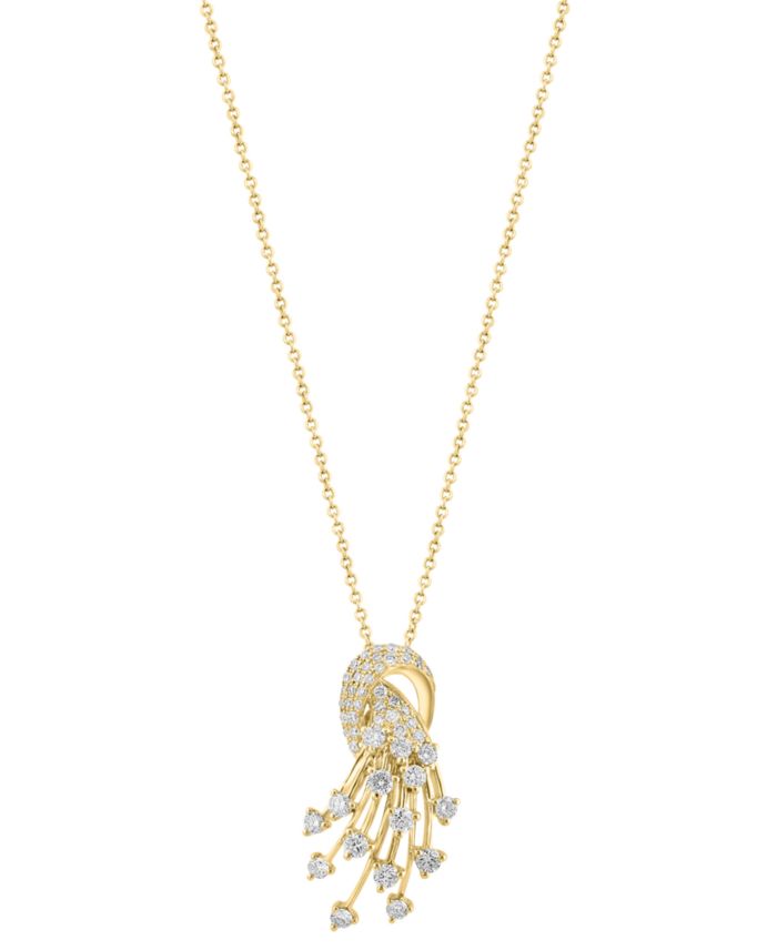 EFFY Collection EFFY® Diamond Cluster Pendant Necklace (7/8 ct. t.w.) in