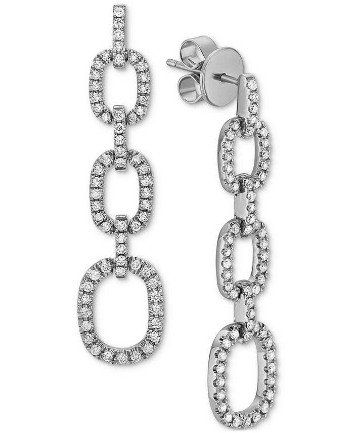 Macy's Diamond Pavé Chain Link Drop Earrings (5/8 ct. t.w.) in 14k
