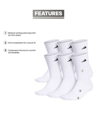 Men's Cushioned Athletic 6-Pack Crew Socks