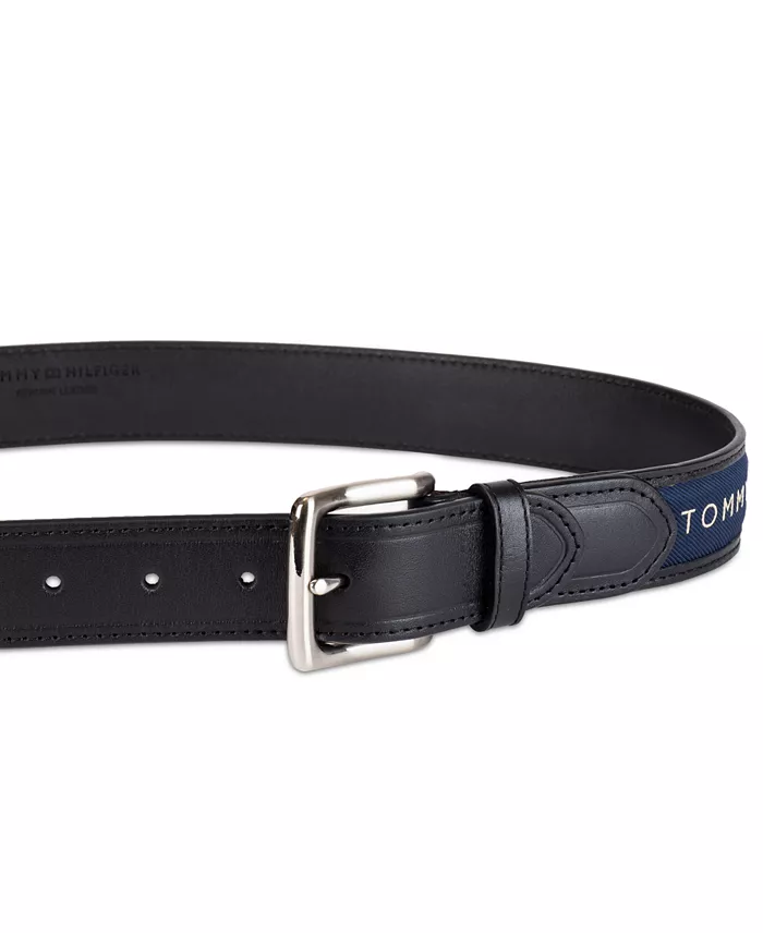 Men's Tri-Color Ribbon Inlay Leather Belt - thumbnail 6