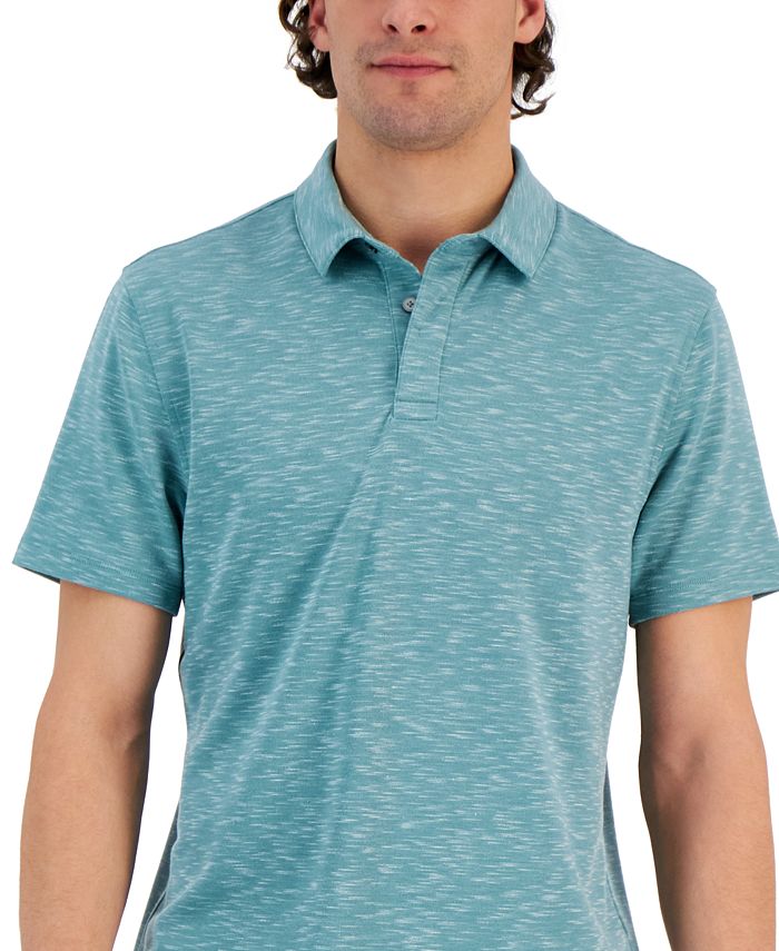 Alfani Alfatech Short Sleeve Marled Polo Shirt, Created for Macy's Macy's