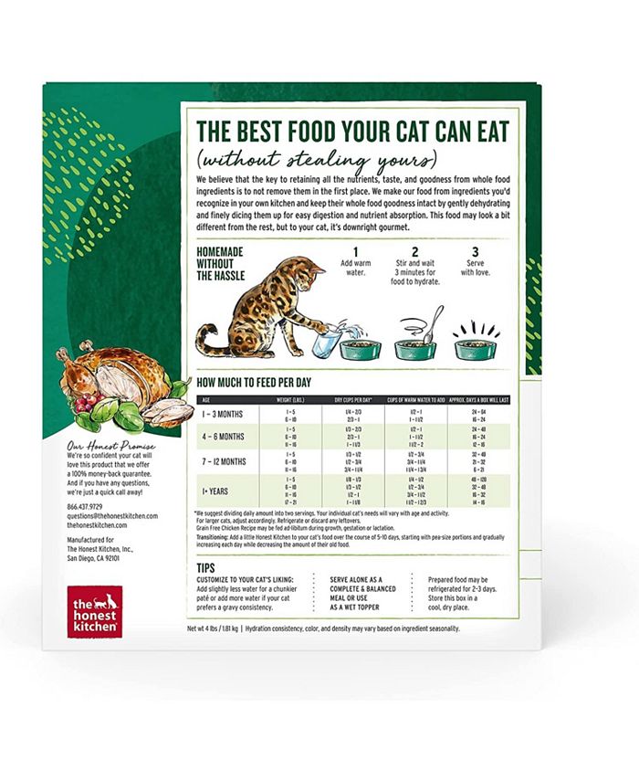 The Honest Kitchen Cat Food Green Fr Dehyd Chicken Case of 62 LB